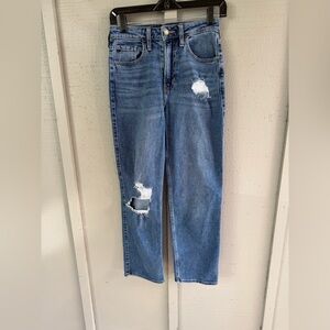 Hollister Women’s Ultra High-Rise Straight Jeans - Dark Blue Wash